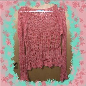 Coral Bell-Sleeved Sweater